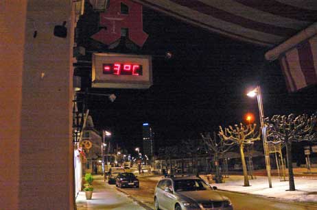 Temperaturanzeige in der Vorderreihe. Foto: KARL ERHARD VÖGELE