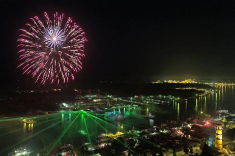 Feuerwerk während der Travemünder Woche – hier 2006. 