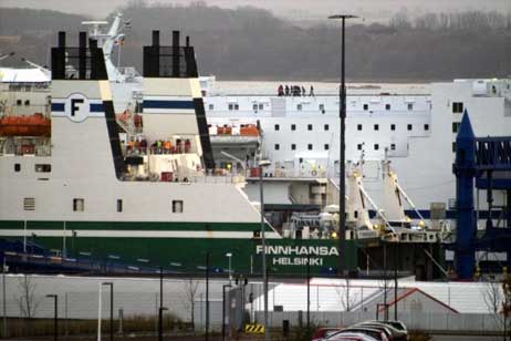 Der Container mit der Flüssigkeit befand sich auf der Finnhansa. Fotos: VG 