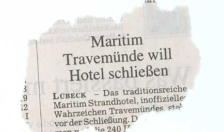 Fragezeichen vergessen? Ausriss aus den »Lübecker Nachrichten« vom 07. Dezember 2007. 