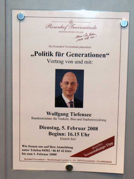 Travemünde Aktuell: Wolfgang Tiefensee kommt
