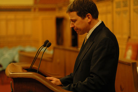 Der CDU-Fraktionsvorsitzende Andreas Zander begrüßte die zahlreichen Gäste beim Empfang im Lübecker Rathaus. Foto: TA