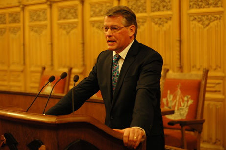 Reimer Böge (CDU), Mitglied des Europäischen Parlaments war als Festredner geladen und sprach über Europapolitik. Foto: TA