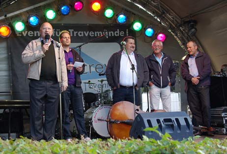 Sprachen zur Eröffnung das Park- und Lichterfestes: Richard Schrader, Dennis Gehl, Jens Öhlckers, Jochum Aichholzer und Uwe Kirchhoff. Alle Fotos: CARMEN FRISCH