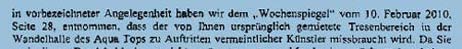 Künstler nicht echt? Missbrauchte Schwimmbadkassen? Auszug aus dem Anwaltsschreiben der Schwimmbäder.
