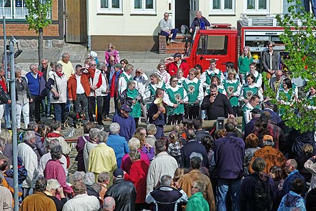 Viele Zuschauer wollten wieder das Maibaum-Aufrichten sehen. Alle Fotos: KARL ERHARD VÖGELE