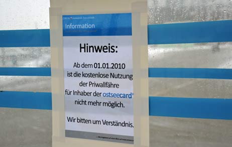 Seit 1. Januar ist es vorbei mit den Freifahrten auf OstseeCard. Und mit den Umsätzen auf dem Priwall. Foto: ARCHIV TA