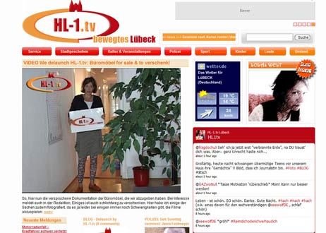Das Büro in der Lübecker City wird geräumt: HL-1.TV gibt auf. SCREENSHOT: TA 