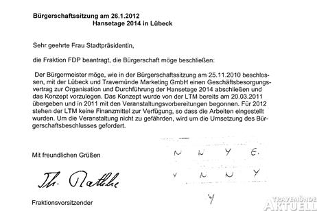  »Keine Finanzmittel«, »Arbeiten eingestellt«: So berichtet ein Bürgerschafts-Antrag der FDP über die internationale Veranstaltung. 
