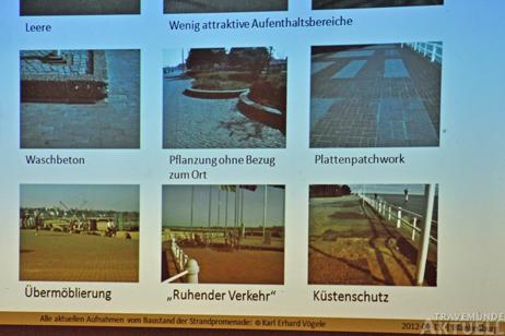 Problemfelder der »alten« Promenade: Unter anderem der »Ruhende Verkehr« am Geländer.